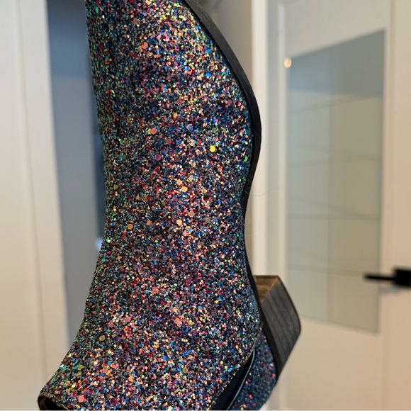 Multicolored Glitter Slip On Ankle Boots - US Size 9 - Picture 4 of 7